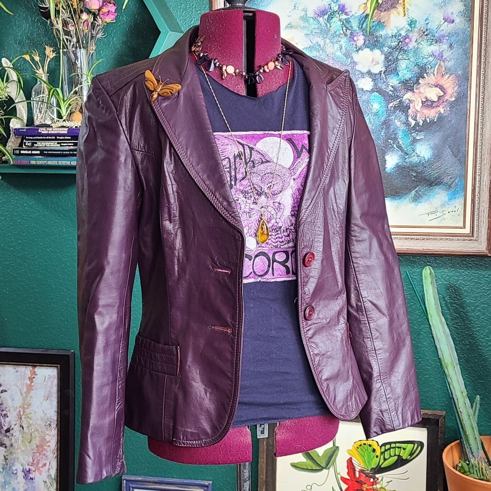 Winlet purple leather jacket
